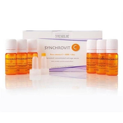 Synchroline Synchrovit C Anti-Aging Serum: Reduce Wrinkles & Achieve Youthful Skin - Face & Neck Serum, 6x5ml Vials for 