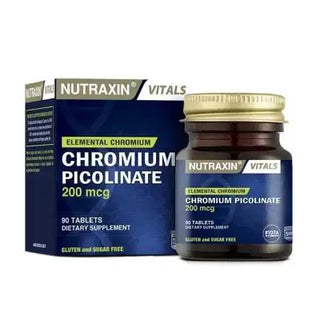Nutraxin Chromium Picolinate Supplement: Supports Blood Sugar & Weight Management, 90 Capsules - Sugar, Salt, & Dairy-Free Nutraxin Chromium Picolinate: Blood Sugar & Weight Support Chromium Picolinate, Chromium supplement, Blood sugar support, Weight management supplement, Mineral supplement, Nutraxin, Sugar free supplement, Dietary supplement, Chromium capsules, chromium, picolinate, blood sugar, weight management, sugar-free, supplement, mineral, capsules, health-conscious, blood sugar levels, weight man