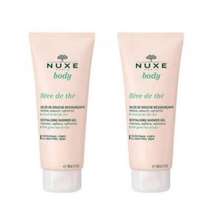Nuxe Reve De The Revitalizing Shower Gel (2 x 200ml): Gentle, Vegan Formula with Green Tea for a Refreshing & Natural Cleanse Nuxe Reve De The Shower Gel: Revitalizing Green Tea & Vegan Formula Revitalizing Shower Gel, Nuxe Shower Gel, Green Tea Shower Gel, Vegan Shower Gel, Gentle Cleansing Shower Gel, Plant based shower gel, Refreshing body wash, Daily shower gel, Rhubarb shower gel, Natural shower gel, Shower Gel, Body Wash, Green Tea, Vegan, Gentle Cleansing, Plant based, Refreshing, Daily use, Rhubarb,