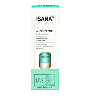 Isana Pure Eye Cream 15ml - Vegan, Hyaluronic Acid, Natural Eye Care Isana Pure Eye Cream - Vegan & Natural Eye Care eye cream, vegan eye care, natural eye cream, hyaluronic acid eye cream, paraben-free cosmetics, cruelty-free, eco-friendly, skincare, beauty, cosmetics, vegan skincare, natural skincare, eye care routine, dark circle reduction, fine line reduction, wrinkle reduction, hydration, moisturizing, aloe vera, glycerin, Isana Pure