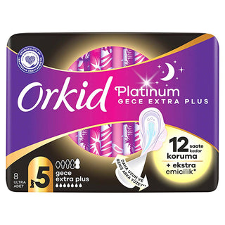 orkid platinum night extra plus hygienic pads package, orkid platinum night extra plus pads size comparison Orkid Platinum Night Extra Plus (Size 5) Hygienic Pads - 8 Count for Women Orkid Platinum Night Extra Plus - 8 Pads for Women orkid, hygienic-pads, women, night-pads, extra-large, menstrual-hygiene, comfort, safety, leak-proof, ai-generated