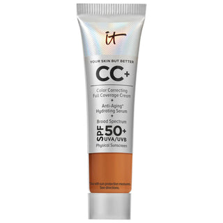 IT Cosmetics CC+ Cream: Full Coverage Color Correcting Foundation with SPF 50+ - Anti-Aging, Hydrating, Minimizes Imperfections IT Cosmetics CC Cream: Full Coverage Foundation & SPF 50+ CC Cream, Full Coverage Foundation, Color Correcting Foundation, SPF 50 Foundation, Anti-Aging Foundation, Hydrating Foundation, Makeup for Acne Scars, Foundation for Wrinkles, Foundation for Redness, Foundation for Dark Circles, foundation, makeup, full coverage, SPF 50+, anti-aging, hydrating, hyaluronic acid, niacinamide,