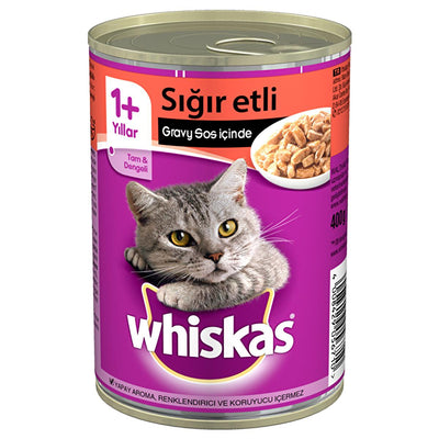Whiskas Beef Flavored Wet Cat Food - 400g - Nutritionally Balanced Meals for Cats