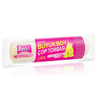 benri lemon scented drawstring garbage bags packaging, open benri lemon scented garbage bag, filled benri lemon scented garbage bag Benri Lemon Scented Drawstring Garbage Bags - 15 Count for Home & Office Use | 25.6 x 27.6 in Benri Lemon Scented Drawstring Garbage Bags 15 Pack benri, lemon-scented, garbage-bags, drawstring-bags, cleaning-supplies, home-use, office-use, durable-bags, ai-generated, 15-pack