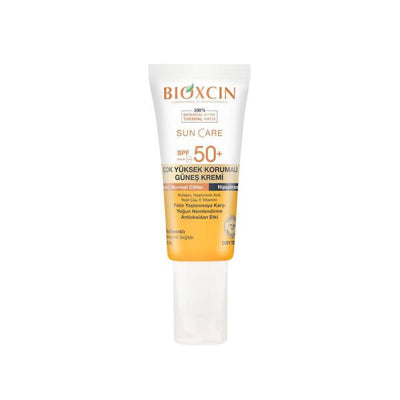 Bioxcin Suncare SPF50+ Sunscreen for Dry & Normal Skin: High UVA/UVB Protection, Anti-Aging with Hyaluronic Acid & Colla