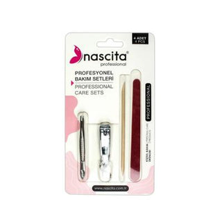 Nascita Professional Nail Care Set 4-Piece - Comprehensive Grooming Kit for Healthy Nails and Personal Hygiene Nascita Professional Nail Care Set - 4 Piece Kit nail care set, professional nail care, nail grooming tools, nail file, cuticle pusher, nail clippers, tweezers, personal grooming kit, beauty and hygiene tools, nail health, personal care, grooming essentials, beauty gifts, nail maintenance