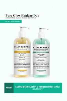 clara hygienics daily hygiene set, rosemary touch pha purifying gel, chamomile gleam moisturizing cleansing oil Clara Hygienics Daily Hygiene Set - Vegan Skincare Clara Hygienics Daily Hygiene Set - Vegan Skincare daily-hygiene-set, vegan-skincare, skincare, clara-hygienics, purifying-gel, cleansing-oil, moisturizing, cruelty-free, face-wash, ai-generated