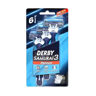 Derby Samurai Razor Blades - 3 Blade Configuration for Smooth Shaving, Ergonomic Handle, Pack of 6 Derby Samurai Razor Blades - 3 Blade for Smooth Shave Derby Samurai Razor Blades, Shaving Blades, Men's Grooming, Razor Blade Replacement, Shaving Essentials, Men's Shaving, Grooming Tools, Personal Care, Shaving Needs, Razor Blades, Grooming Essentials, Men's Grooming Products