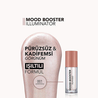 Flormar Mood Booster Liquid Highlighter: Achieve Natural Shimmering Illumination - Long-Lasting Glow, Creamy Texture for Radiant Makeup Flormar Liquid Highlighter: Natural Glow & Radiant Makeup liquid highlighter, natural shimmer highlighter, creamy highlighter, long lasting liquid highlighter, Flormar highlighter, illuminating makeup, glow makeup, Moon Glow highlighter, Sun Goddess highlighter, highlighter makeup, makeup, cosmetics, beauty, natural glow, radiant skin, long-lasting, creamy texture, lightwei