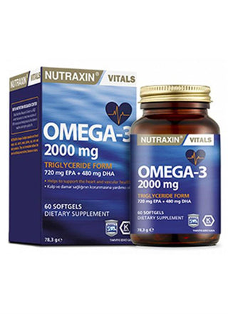 Nutraxin Omega 3 Fish Oil 2000mg - High Potency EPA & DHA Supplement for Heart & Brain Health - 60 Softgels Nutraxin Omega 3 Fish Oil: High Potency EPA & DHA for Heart & Brain Omega 3 fish oil, EPA DHA supplement, Omega 3 2000mg, Heart health supplement, Brain health omega 3, Fish oil softgels, Omega 3 fatty acids, High potency omega 3, Dietary supplement omega 3, Omega 3, Fish Oil, EPA, DHA, Heart Health, Brain Health, Cognitive Function, Supplement, Dietary Supplement, Softgels, Fatty Acids, Cardiovascula