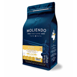 Moliendo Blonde Arabica Coffee Blend - Rich Flavor, Balanced Body, Specialty Coffee Moliendo Blonde Arabica Coffee Blend - Rich & Balanced Arabica coffee, Coffee blend, Colombian coffee, Guatemalan coffee, Specialty coffee, Coffee enthusiasts, Rich flavor profile, Balanced body, Medium-low acidity, Bitter chocolate, Roasted hazelnut, Coffee connoisseurs, High-quality coffee beans