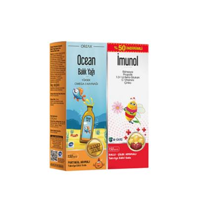 Orzax Omega-3 & Immune Support Supplement Set for Kids & Adults - 150ml, IFOS Certified, Natural Ingredients