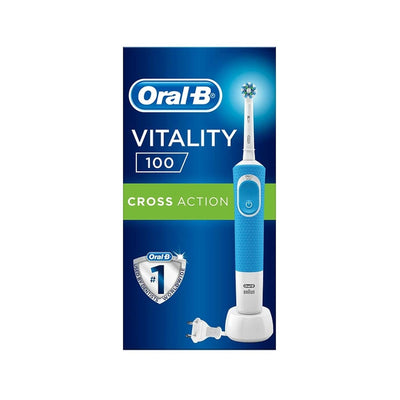 Oral-B D100 Vitality Cross Action Electric Toothbrush - Rechargeable, Multiple Modes, Affordable & Effective Plaque Remo