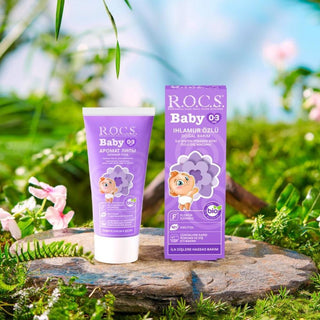 ROCS Baby Toothpaste 35ml - Fluoride-Free, Linden Extract for 0-3 Years ROCS Baby Toothpaste - Safe & Gentle Oral Care Baby toothpaste, Fluoride-free toothpaste for infants, Natural baby oral care, Toothpaste for babies 0-3 years, Linden extract toothpaste for babies, Baby oral care products, Gentle toothpaste, Safe for infants, Teething relief, New baby essentials