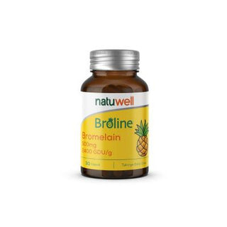 natuwell bromelain supplement 30 capsules, front view of natuwell bromelain supplement, nutritional information of natuwell bromelain Natuwell Bromelain Supplement - 30 Capsules Natuwell Bromelain Supplement - 30 Capsules bromelain, natuwell, dietary-supplement, health, adults, inflammation-relief, digestive-health, wellness, capsules, ai-generated