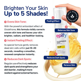 Epify Glutathione Shot, Exfoliating Treatment for Face and Body, Deep Skin Re...