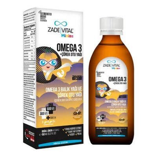 zade vital miniza omega 3 black seed oil supplement 150 ml, natural lemon flavored omega 3 supplement, zade vital omega 3 with black seed oil packaging Zade Vital Miniza Omega 3 - Black Seed Oil Supplement | 150 ml Zade Vital Miniza Omega 3 with Black Seed Oil | 150 ml zade-vital, omega-3, black-seed-oil, dietary-supplement, children, health-conscious, kosher, halal, liquid-supplement, ai-generated