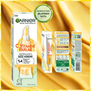 garnier brightening eye cream 0.5 oz, close-up of garnier eye cream packaging, application of garnier eye cream Garnier Brightening Eye Cream - Vitamin C Solution | 0.5 oz Garnier Brightening Eye Cream - Vitamin C Solution | 0.5 oz garnier, eye-cream, vitamin-c, skincare, dark-circles, hydrating, vegan, brightening, ai-generated, anti-aging