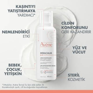 Avene Xeracalm A.D Cream 400ml - Soothing Moisturizer for Dry, Itchy Skin - Fragrance-Free Skincare Avene Xeracalm A.D Cream 400ml - Soothe Dry Skin Avene Xeracalm A.D Cream, Moisturizing cream for dry skin, Soothing cream for itchy skin, Fragrance-free moisturizer, Avene thermal water skincare, Dry skin relief, Itchy skin solution, Sensitive skin care, Fragrance-free skincare, Non-comedogenic moisturizer, Skincare for dry conditions