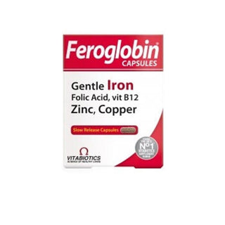 Vitabiotics Feroglobin Iron Supplement, Vitamin & Mineral Dietary Supplement Capsules for Healthy Red Blood Cell Production - 30 Capsules Vitabiotics Feroglobin Iron Supplement - 30 Capsules iron supplement, vitamin and mineral supplement, dietary supplement, Feroglobin, Vitabiotics, healthy red blood cell production, iron deficiency, anemia, vitamin B12, folic acid, zinc, copper, Vitamin B6, capsules, health supplements, wellness products