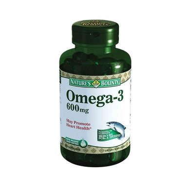 Nature's Bounty Omega-3 600 mg - High Potency Heart Health & Brain Function Support Supplement - 90 Soft Capsules