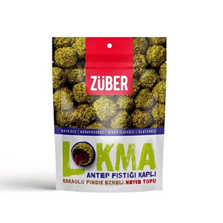 Zuber Gluten-Free Pistachio Coated Chocolate Hazelnut Treats - No Additives, Sugar-Free Confectionery Zuber Gluten-Free Chocolate Hazelnut Treats - No Additives Gluten-free chocolate, Pistachio coated sweets, Hazelnut paste filling, Confectionery without additives, Sugar-free treats, Health-conscious snacks, Gluten-free desserts, Additive-free sweets, Unique gift ideas, Self-care treats, Turkish flavor profile, Crunchy texture, Rich chocolate-hazelnut flavor