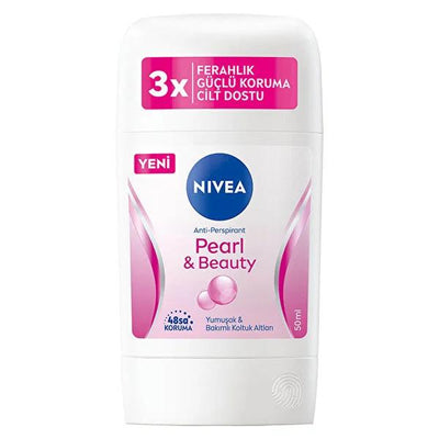 Nivea Women's Deodorant Stick - Pearl & Beauty, 48-Hour Protection, Alcohol-Free, Dermatologically Tested - 1.69 fl oz