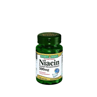 Nature's Bounty Flush Free Niacin 500 mg Dietary Supplement - Cardiovascular Health Support
