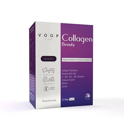 Voop Collagen Supplement for Anti-Aging, Skin Health, and Hair & Nail Care - Gluten-Free, 5500mg Hydrolyzed Collagen Pep