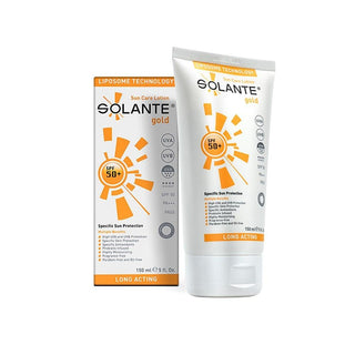 Solante Gold SPF 50+ Sunscreen Lotion - Vegan, Moisturizing, Dermatologically Tested - 5.07 fl oz Solante Gold SPF 50+ Sunscreen Lotion - Vegan & Moisturizing SPF 50+ sunscreen lotion, vegan sunscreen, paraben-free sun protection, dermatologically tested sunscreen, moisturizing sun lotion, Solante Gold, sunscreen for sensitive skin, cruelty-free cosmetics, vegan skincare, sun protection for outdoor activities