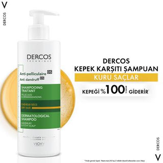 Vichy Dercos Anti-Dandruff Shampoo for Dry Hair - 390ml - Salicylic Acid, Hypoallergenic - Dandruff & Itchy Scalp Relief Vichy Dercos Anti-Dandruff Shampoo - Dry Hair Relief! anti-dandruff shampoo, dry hair shampoo, salicylic acid shampoo, hypoallergenic shampoo, dandruff treatment for dry scalp, Vichy Dercos shampoo, shampoo for flaky scalp, itchy scalp shampoo, anti dandruff, dry hair, flaky scalp, itchy scalp, salicylic acid, hypoallergenic, dandruff treatment, hair care, scalp care, sensitive scalp, sha