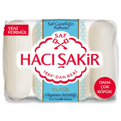 Hacı Şakir Hacõ _akir Ocean Freshness Turkish Soap - Gentle Cleansing, Classic Scent, (4 x 70g) - Traditional Bath and H