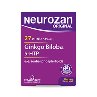 Vitabiotics Neurozan Original Cognitive Support Supplement - Brain Health Dietary Supplement for Mental Clarity, 30 Tabl