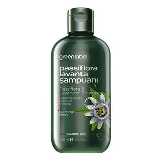 Greenlabel Natural Paraben-Free Shampoo with Passiflora & Lavender - 13.53 fl oz, Vegan Hair Care for Damaged Hair Greenlabel Natural Shampoo - Paraben-Free & Vegan Hair Care natural shampoo, paraben-free shampoo, vegan hair care, chemical-free hair products, repairing shampoo for damaged hair, Passiflora shampoo, Lavender shampoo, nourishing shampoo, soothing shampoo, environmentally friendly hair care, sustainable hair products, hair repair, scalp care, healthy hair routine