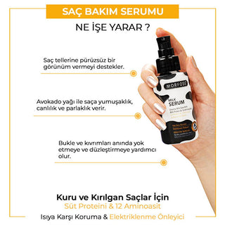 Morfose Milk Therapy Hair Serum - Nourishing Dry & Damaged Hair with Amino Acids & Avocado Oil Morfose Milk Therapy Hair Serum for Dry & Damaged Hair Hair Serum, Milk Therapy Hair Care, Dry Hair Repair, Damaged Hair Treatment, Avocado Oil Hair Benefits, Hair Nourishment, Leave-in Hair Treatment, Hair Repair Serum, Morfose Hair Products