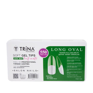 Trina Semi-Matte Soft Gel Artificial Nails, Long Oval Shape - 550 Count for Stylish Nail Enhancements Trina Semi-Matte Soft Gel Nails - 550 Count artificial nails, soft gel nails, long oval nails, semi-matte nails, Trina nail products, nail beauty enhancements, temporary nail solutions, nail art, fashion nail designs, cosmetic nail enhancements, nail care, beauty products