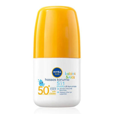 Nivea Kids Sunscreen Roll-on SPF50 50ml - Waterproof, Pediatrician-Approved Sun Protection for Children