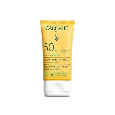 Caudalie Vinosun SPF50 High Protection Cream: UVA/UVB Defense, Anti-Wrinkle, Vegan Sunscreen for Face - Non-Greasy & Ree