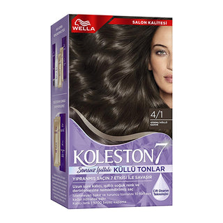 wella koleston 7 hair color kit, gizemli küllü kahve hair shade Wella Koleston 7 Kit Sonsuz Işıltılı Küllü Tonlar 4/1 Gizemli Küllü Kahve - For Adults & Women Wella Koleston 7 - Luxurious Ash Hair Color Kit wella, koleston, hair-color, ash-brown, color-kit, hair-care, liquid-color, moisturizing, repair, ai-generated