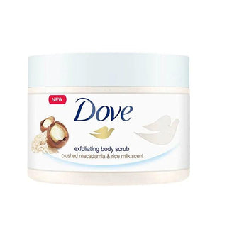 Dove Macadamia Nut & Rice Milk Body Scrub - Moisturizing Exfoliant for Dry Skin, 7.61 fl oz Dove Macadamia Nut Body Scrub - Exfoliate & Moisturize body scrub, macadamia nut body scrub, rice milk body scrub, moisturizing body scrub, exfoliating body wash, skincare, dry skin, spa at home, self-care, nourishing body care, exfoliant, Dove body scrub, macadamia nut benefits, rice milk benefits