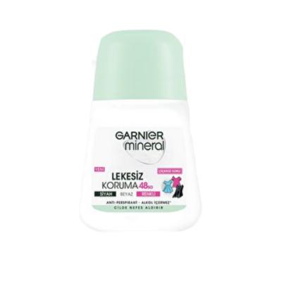 Garnier Mineral Stain Protection Roll-On Deodorant - 48-Hour Odor & Wetness Defense, Alcohol-Free, Gentle for Sensitive 