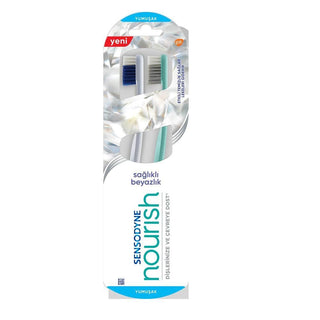 Sensodyne Nourish Toothbrush for Healthy White Teeth - Effective Cleaning, 2-Pack Sensodyne Nourish Toothbrush - Effective Cleaning for Sensitive Teeth sensitive toothbrush, adult toothbrush, Sensodyne Nourish, healthy white teeth, effective cleaning toothbrush, oral care, toothbrush, sensitive teeth care, dental hygiene, whitening toothbrush, adult oral care