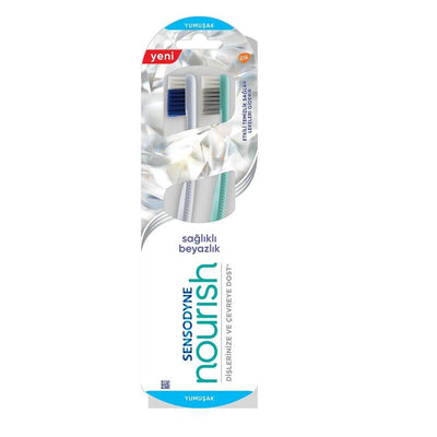 Sensodyne Nourish Toothbrush for Healthy White Teeth - Effective Cleaning, 2-Pack