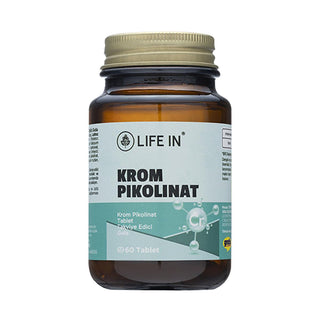 Life In Krom Pikolinat Chromium Picolinate Supplement for Macro Nutrient Metabolism - 60 Tablets Life In Krom Pikolinat - Chromium Picolinate Supplement Chromium Picolinate supplement, Dietary supplement for macro nutrient metabolism, Krom Pikolinat 60 Tablet, Life In Krom Pikolinat, Nutritional supplement for adults and children over 11, dietary supplement, nutritional supplement, health supplement, chromium picolinate, macro nutrient metabolism, family supplementation, health and wellness