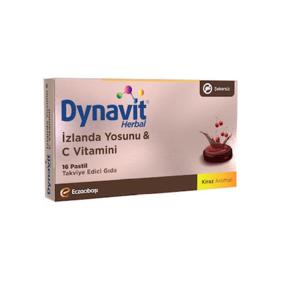 Dynavit Herbal Pastilles with Vitamin C & Icelandic Moss - Natural Throat Soothing & Immune Support