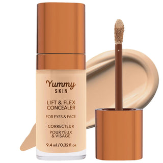 Yummy Skin Hydrating Concealer With Hyaluronic Acid & Caffeine - Vegan, Gluten-Free, Cruelty-Free Yummy Skin Hydrating Concealer - Vegan & Cruelty-Free Hydrating Concealer, Vegan Makeup, Gluten-Free Cosmetics, Cruelty-Free Beauty Products, Hyaluronic Acid Concealer, Skincare-Infused Makeup, Natural Finish Concealer, Buildable Coverage, Liquid Concealer, Face Makeup, Concealer for Dark Circles, Concealer for Blemishes