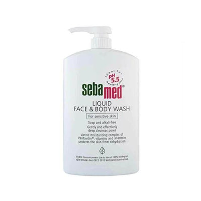 Sebamed Gentle Facial & Body Cleansing Gel - 1000ml Soap-Free Wash for Sensitive Skin - pH Balanced, Moisturizing, Allan