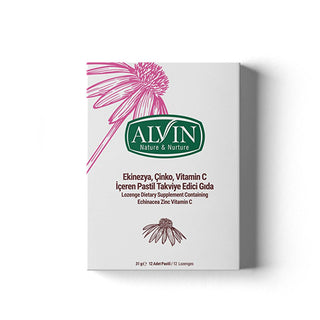 Alvin - Echinacea, Zinc, and Vitamin C Dietary Supplement Lozenges for Immune System Support - 12 Count Alvin Echinacea, Zinc & Vitamin C Lozenges - Immune Support dietary supplement lozenges, immune system support, Echinacea supplement, Zinc lozenges, Vitamin C supplement, natural immune booster, health supplements, wellness products, cold and flu season, throat soothers, Echinacea, Zinc, Vitamin C, natural health remedies, immune health