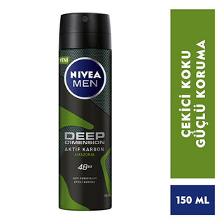 Nivea Men Deep Dimension Amazonia Deodorant Spray 150ml - 48 Hour Protection