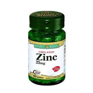 Nature's Bounty Chelated Zinc 25 mg 100 Tablets